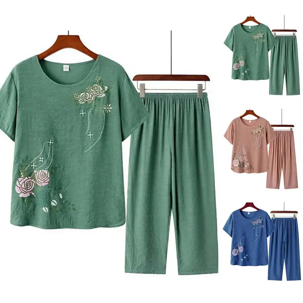 Kurzarm-T-Shirt für ältere Fra – Linen Shirt Breathable Bewertung und Preis