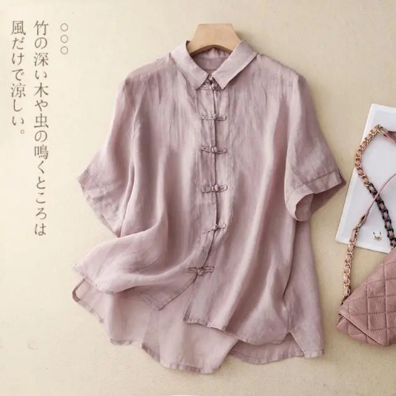 Damenbluse im chinesischen Sti – Linen Shirt Breathable Bewertung und Preis