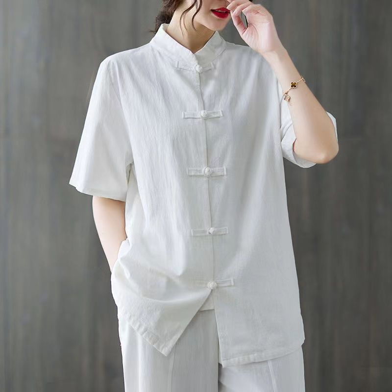 Damen-Oberteil im chinesischen – Linen Shirt Breathable Bewertung und Preis