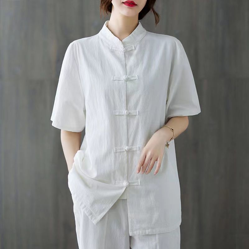 Damen-Oberteil im chinesischen – Linen Shirt Breathable Bewertung und Preis