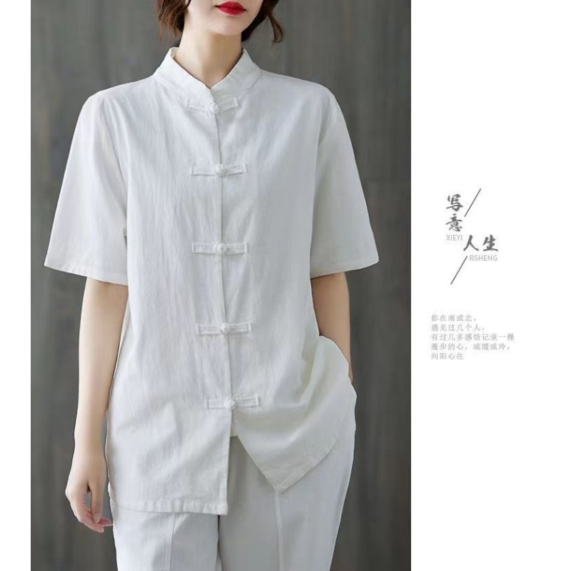 Damen-Oberteil im chinesischen – Linen Shirt Breathable Bewertung und Preis