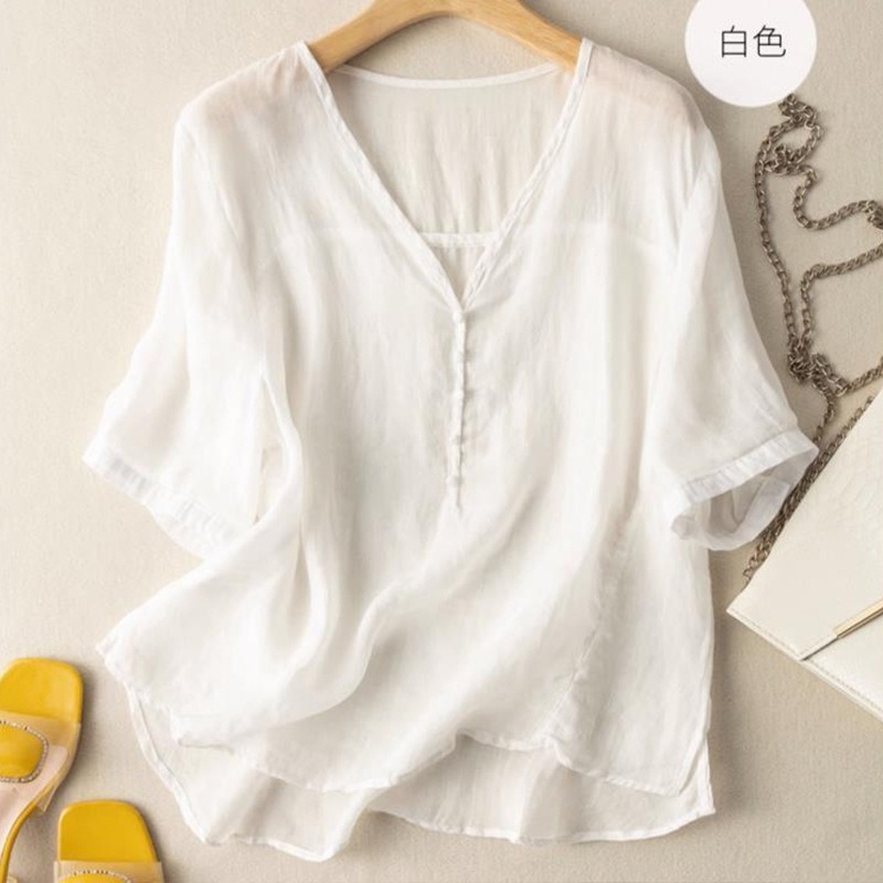 Damen-T-Shirt aus Leinenmischu – Linen Shirt Breathable Bewertung und Preis